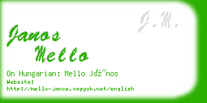 janos mello business card